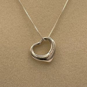 Tiffany & Co Open Heart Pendent Sterling Silver Necklace
